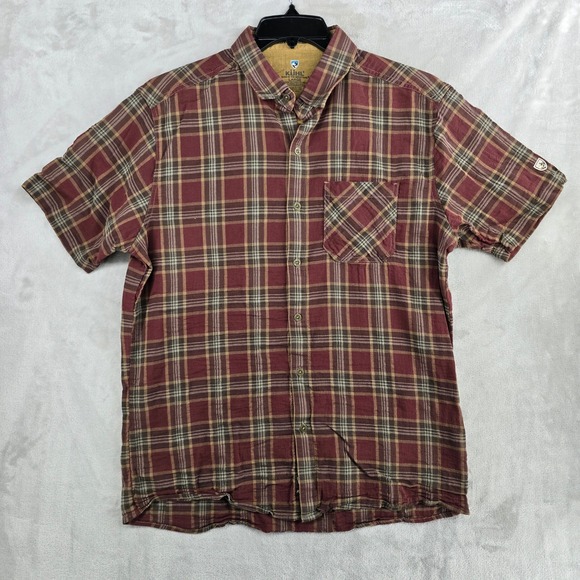 Kuhl Other - Kuhl Mens Large Plaid Short Sleeve Button Up Shirt Organic Cotton Blend